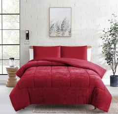 Edredon flannel con corderito 2 1/2 PL - Alma blanco