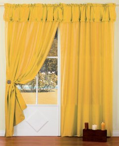 Juego de cortinas de voile triple, con faldon y voladitos - Articulo 101 en internet