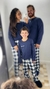 Pijama Familia Azul Marinho Xadrez