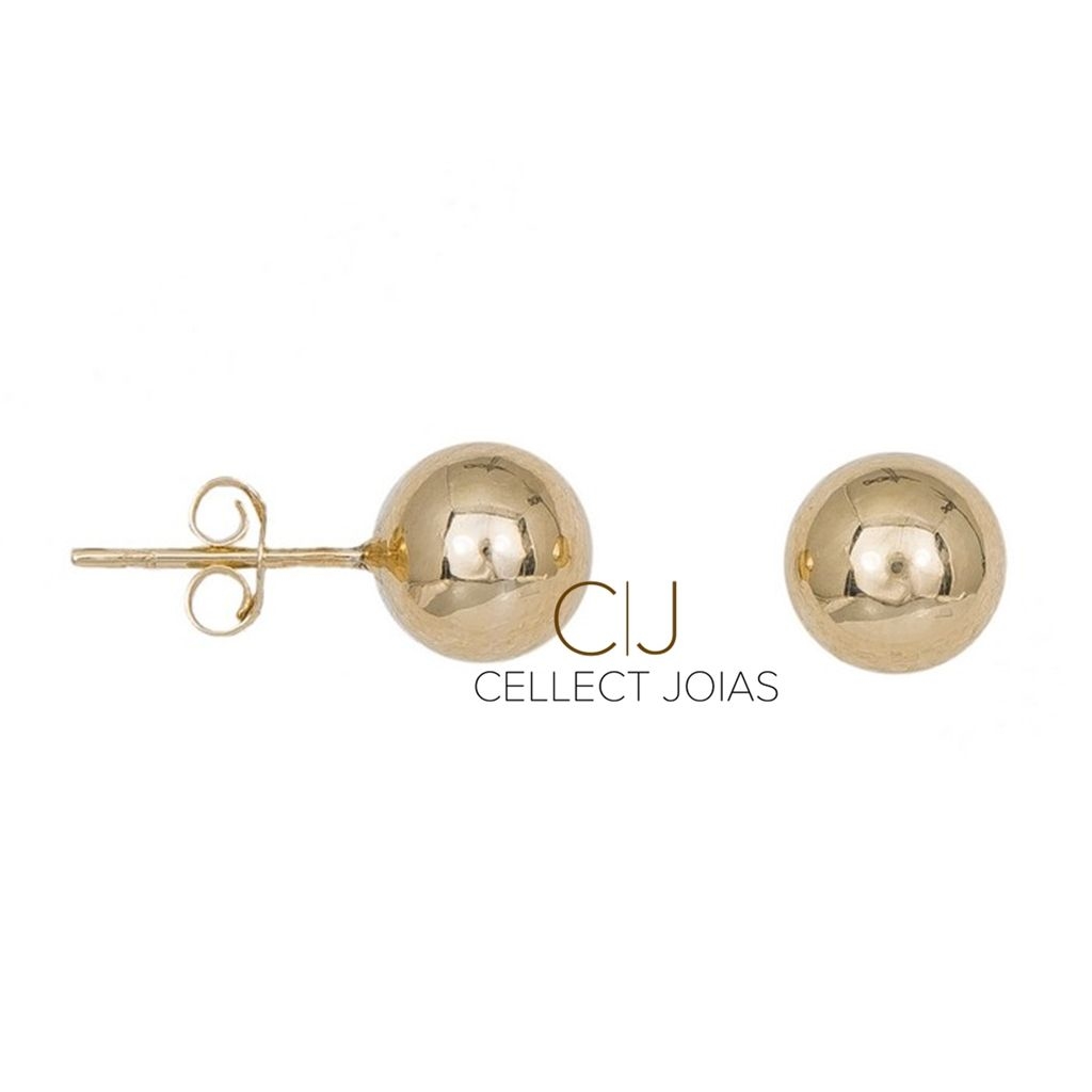 Brinco de Bola Ouro Polido 6mm 1,3g CJ241