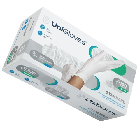 Luva de Látex Unigloves Standard com Pó Média