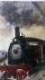 Aquarela de Reginaldo Carvalho - Antiga Estação Ferroviária de Curitiba - 21 X 30 cm. Trem. Locomotiva a vapor. Maria Fu - loja online