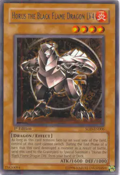 Horus The Black Flame Dragon LV4 - SOD - Rare