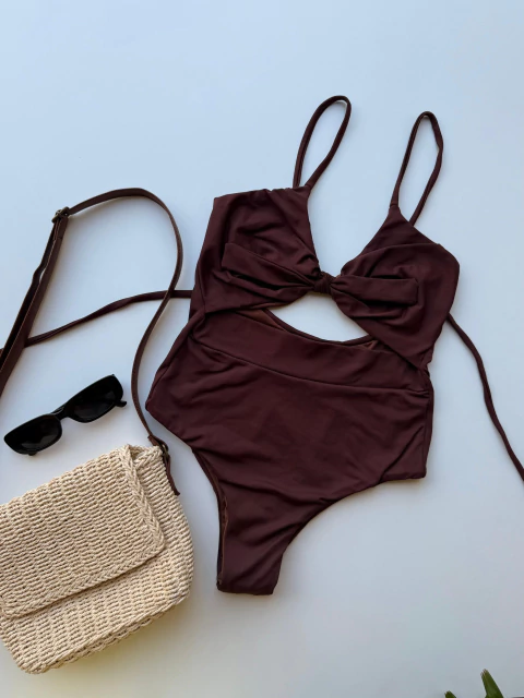 Maiô lacinho 2 em 1 - Marrom Chocolate na internet