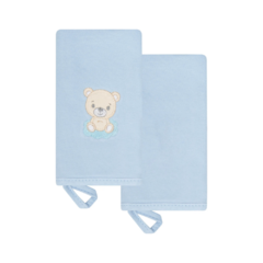 KIT COM 2 BABINHAS BORDADAS AZUL HUG