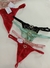calcinha sexy rendada fio dental com joia de coração atrás 