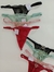 calcinha sexy rendada fio dental com joia de coração atrás 