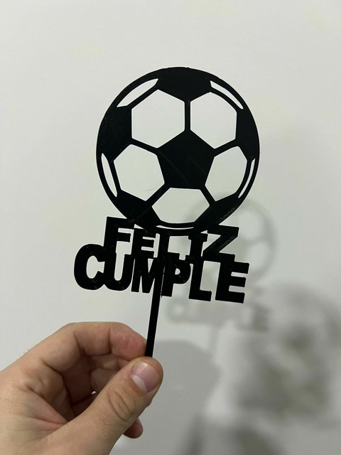 Topper 3d Caketopper Feliz Cumple Futbol