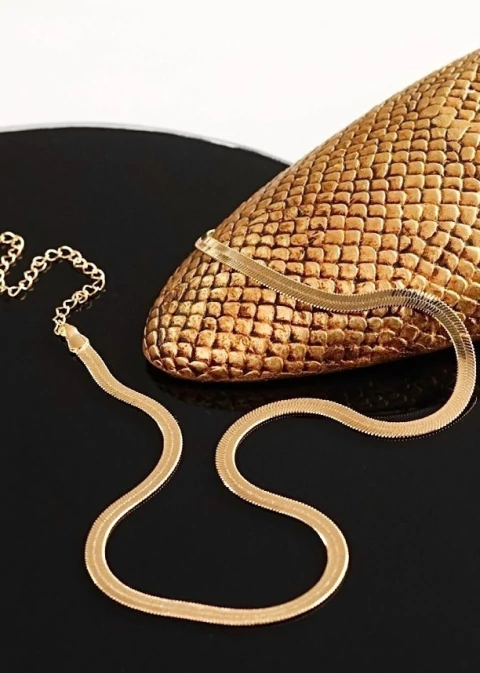 Colar fita 4mm dourado - comprar online