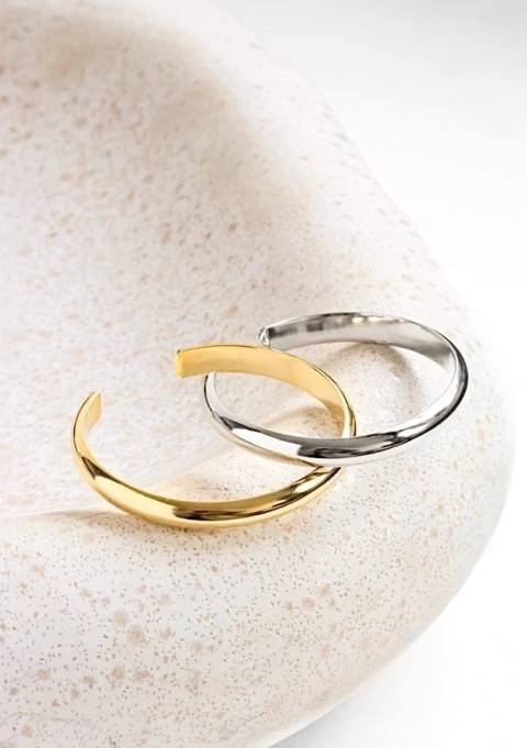 Bracelete liso ajustável dourado