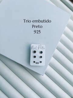 Trios Zirconia Embutido Preto Kit 10 ( ALTO ATACADO )