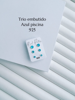 Trio Zirconia Embutido Azul Piscina