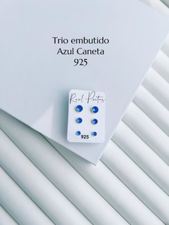 Trio Zirconia Embutido Azul Piscina - comprar online