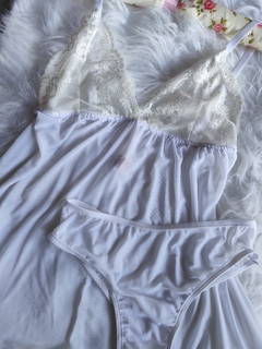 camisola branca barrado em renda - comprar online