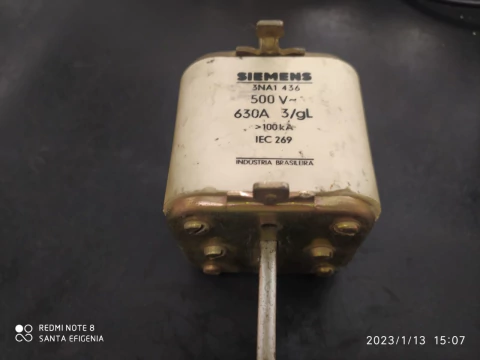 Fusivel Nh03 630amp 500v 100ka 3na1 436 Siemens