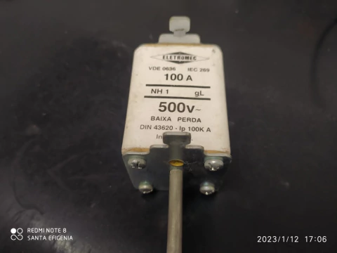 Fusivel Nh01 100amp 500v 100ka Baixa Perda Eletromec