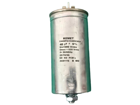 Capacitor Partida 48uf/620v Faston 68x133mm Parafuso Base C44hpg35480zasj Kemet Com Avaria