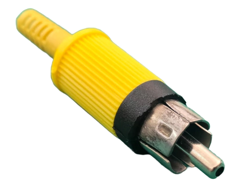 Plug Rca Macho Amarelo Com Mola