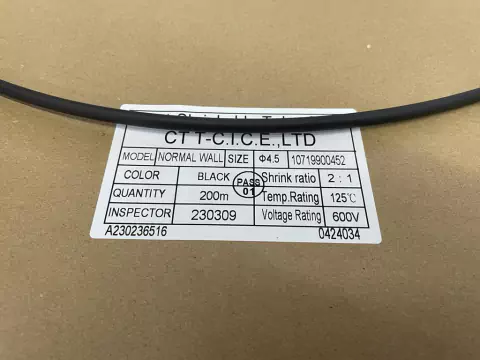 Termo Retratil Ø 4,5mm Preto