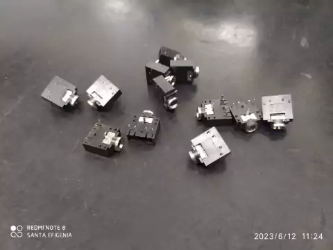 Conector Jack J2 Stereo 5 Terminais Pj-307 Sem Rosca