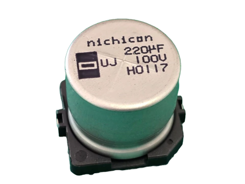 Capacitor Eletrolitico 220uf/100v Smd 105° 18x16,5mm Nichicon
