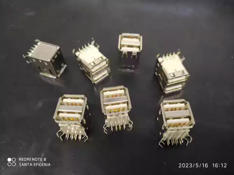 Conector Usb Duplo Tipo A Femea 90° Pci