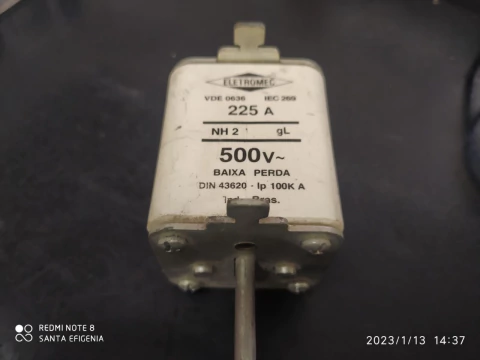 Fusivel Nh02 225amp 500v 100ka Baixa Perda Eletromec