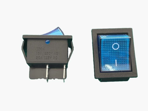 Chave Gangorra Kcd4-201n Azul 16/20amp C/ Neon 4 Term. 2 Posições