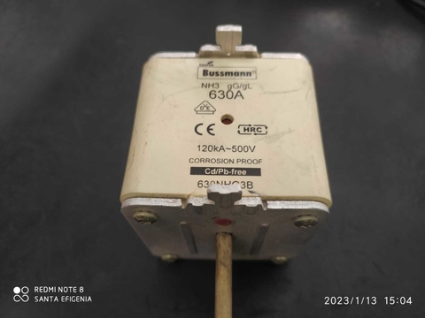 Fusivel Nh03 630amp 500v 100ka 630nhg3b Eletromec