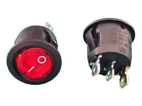 Chave Gangorra Kcd1-106 Vermelho C/Neon 3t 6/10amp
