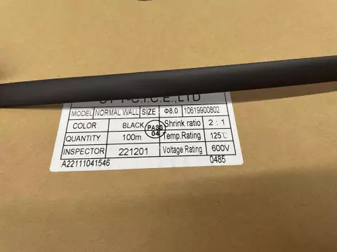 Termo Retratil Ø 8mm Preto