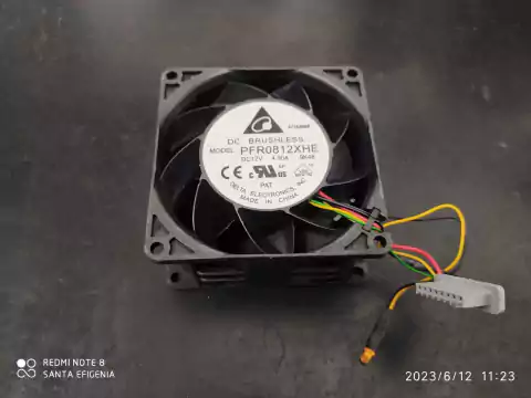 Ventoinha 80x80x38mm 12v 4,90amp 4 Fios Rolamento Pfr0812xhe Delta Usada
