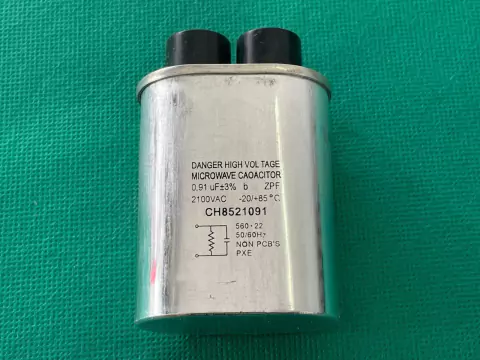 Capacitor de Microondas 0,91uf/2100v 52x32x66mm Faston 4,8mm 2t