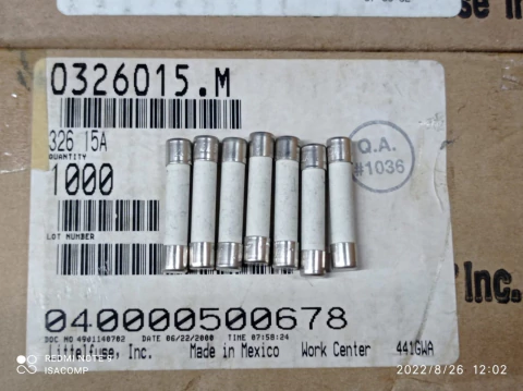 Fusivel Retardo 15amp 250v 6x30mm Ceramico Littelfuse