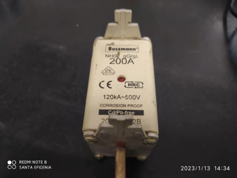 Fusivel Nh02 200amp 500v 120ka 200nhg02b Cooper Bussmann