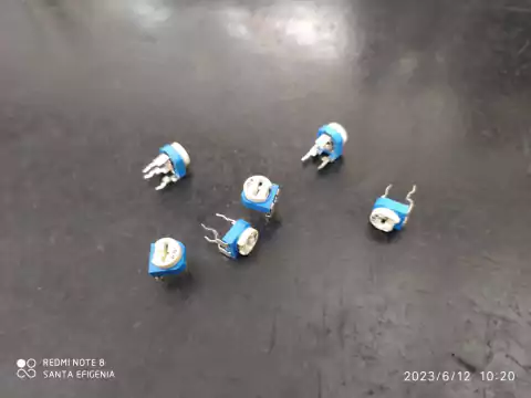 Trimpot Mini Horizontal 100k 7mm Com Botão