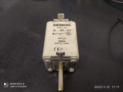 Fusivel Nh01 200amp 500v 120ka 3na3 140 Siemens