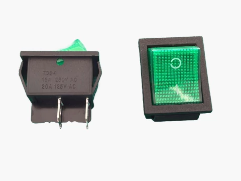 Chave Gangorra Kcd4-201n Verde 16/20amp C/ Neon 4 Term. 2 Posições