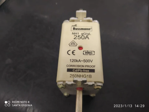 Fusivel Nh01 250amp 500v 120ka 250nhg1b Cooper Bussmann