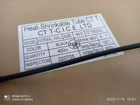 Termo Retratil Ø 3mm Preto