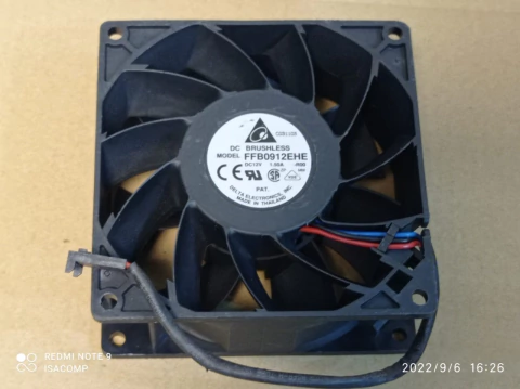 Ventoinha 92x92x38mm 12v 1,50amp 3 Fios Ffb0912ehe Rolamento Delta Usado
