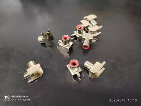 Conector Jack Rca 90° Pci Vermelho