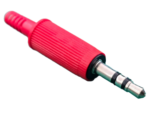 Plug P2 Stereo Vermelho Plastico com Mola
