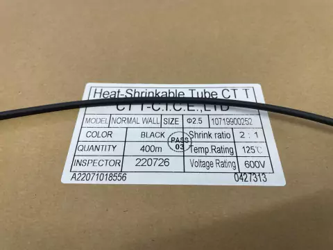 Termo Retratil Ø 2,5mm Preto