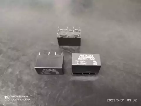 Rele Ml2rc2-12vdc 2 Contatos 8 Terminais 12v 1amp Metaltex
