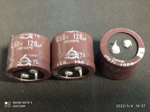 Capacitor Eletrolítico 120uf/450v Snap-in 105º 30x25mm Samyoung