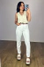CALÇA JEANS MOM OFF WHITE - Pinkiê
