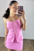 CONJUNTO ALFAIATARIA SAIA E BLUSA DE ALCINHA COM BOTÕES ROSA - comprar online