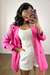 BLAZER RETO BOTÕES ENCAPADOS ROSA - loja online