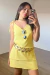 IPANEMA - VESTIDO CURTO CAMADA DECOTE V AMARELO - comprar online
